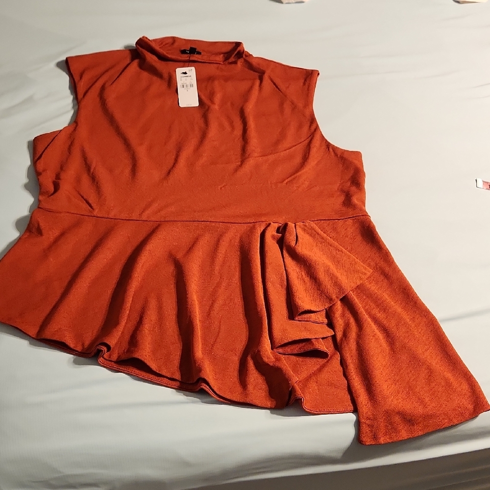 Express Rust Sleeveless Blouse